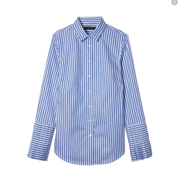 NWT BANANA REPUBLIC PLEATED CUFF BUTTON UP SHIRT - RILEY FIT - Picture 8 of 11